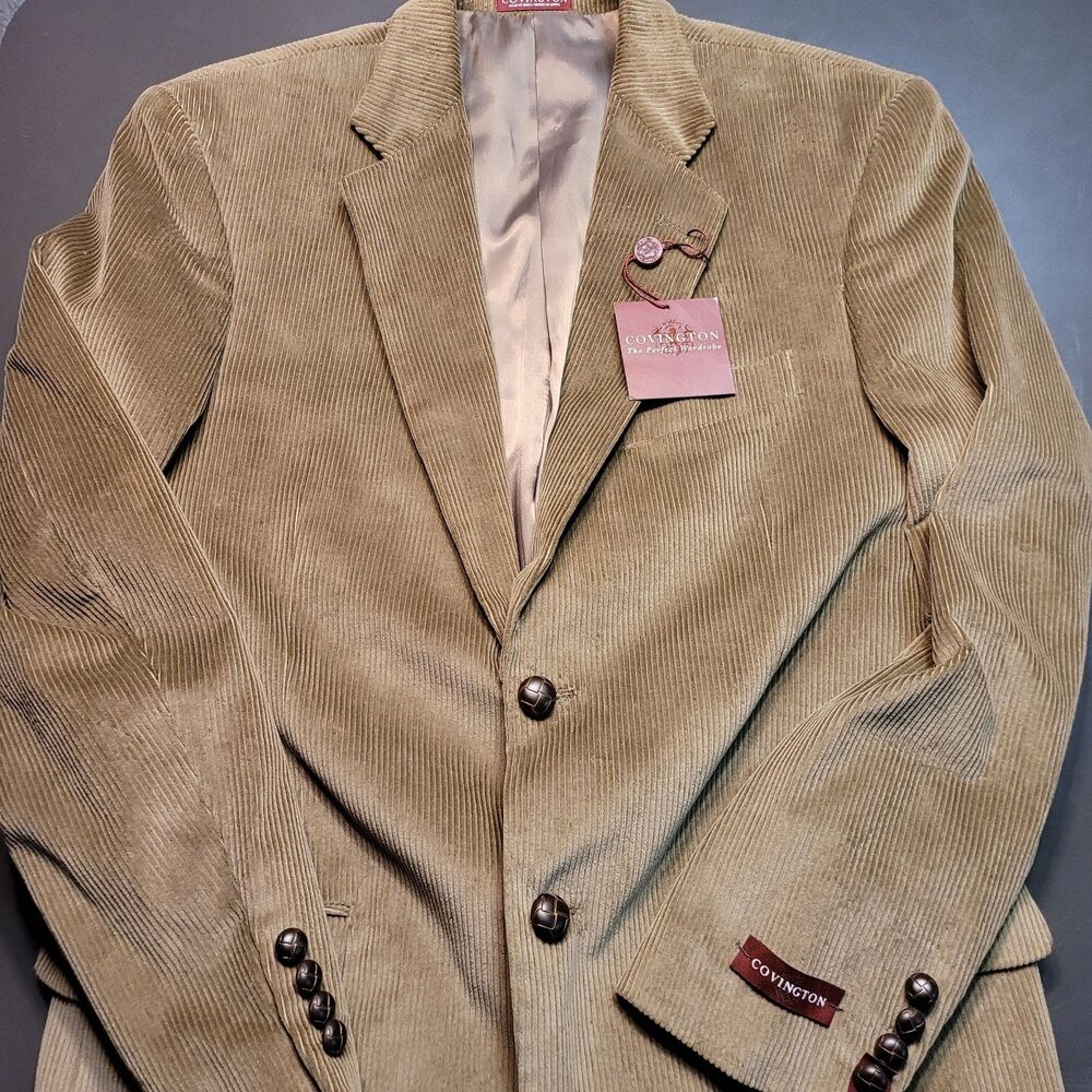 Covington Corduroy Blazer Tan Brown Mens Sport Coat Jacket 38R NEW NWT
